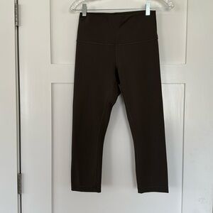 Lululemon Wunder Train High Rise Crop 21" Dark Olive size 8 excellent condition